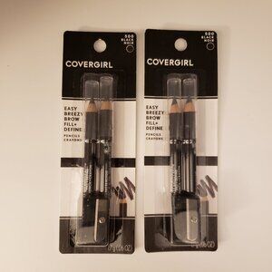 2 2-Packs Black 500 Covergirl Easy Breezy Brow Fill + Define Eye Pencil Liner